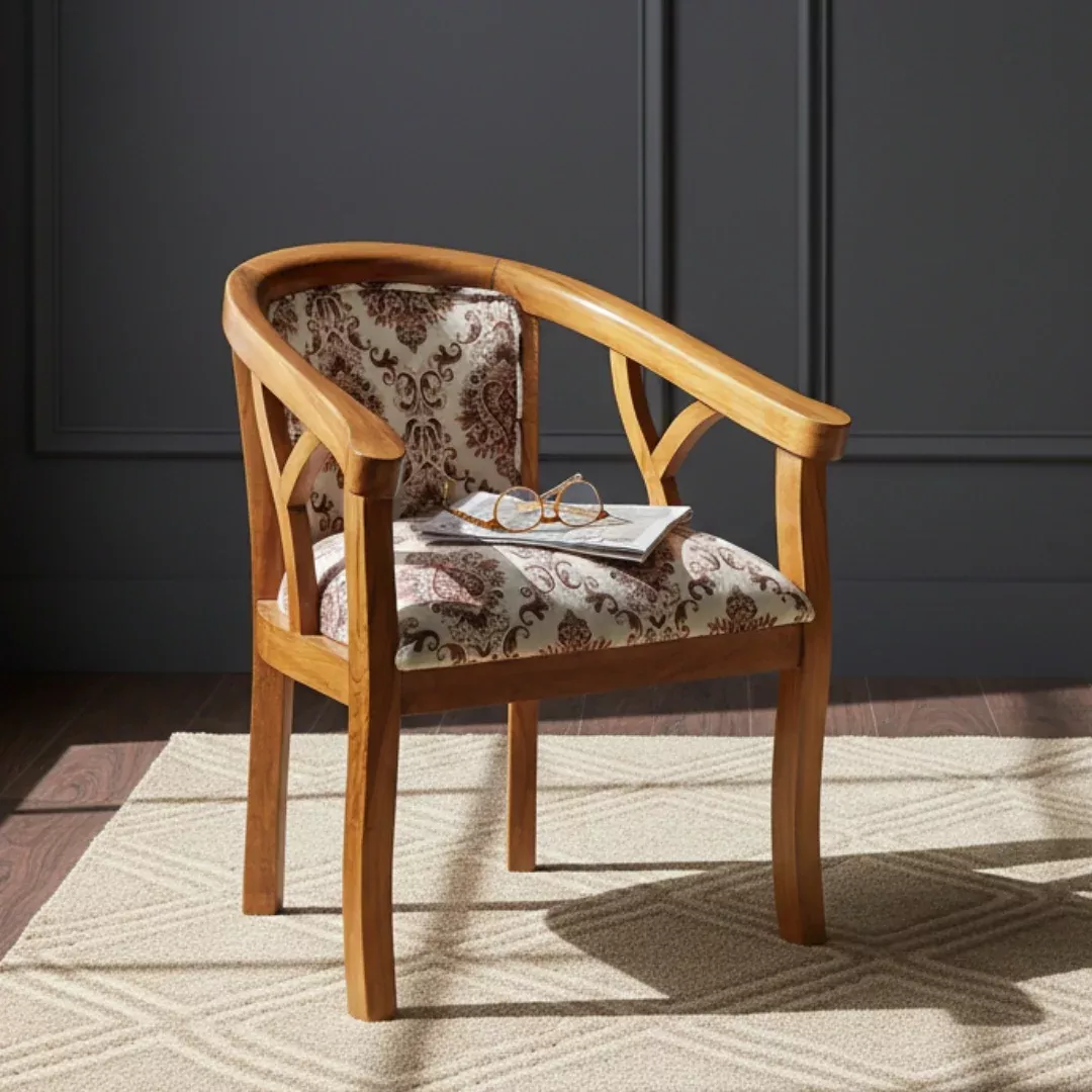 Comfy Teak Wood Arm Chair (Teak)