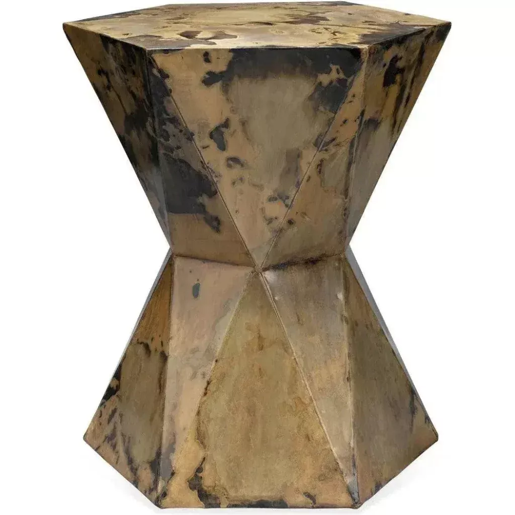 Crown Small Patina Metal Mid Century Side Table