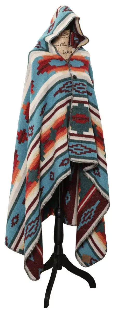 Crystal Creek III Hooded Wool Throw