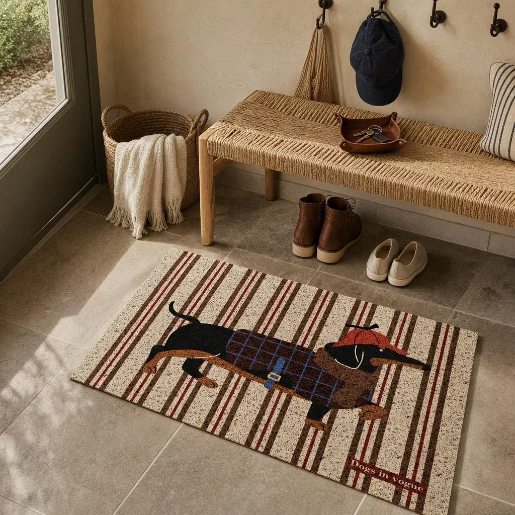 Dachshund Detective Coir Doormat