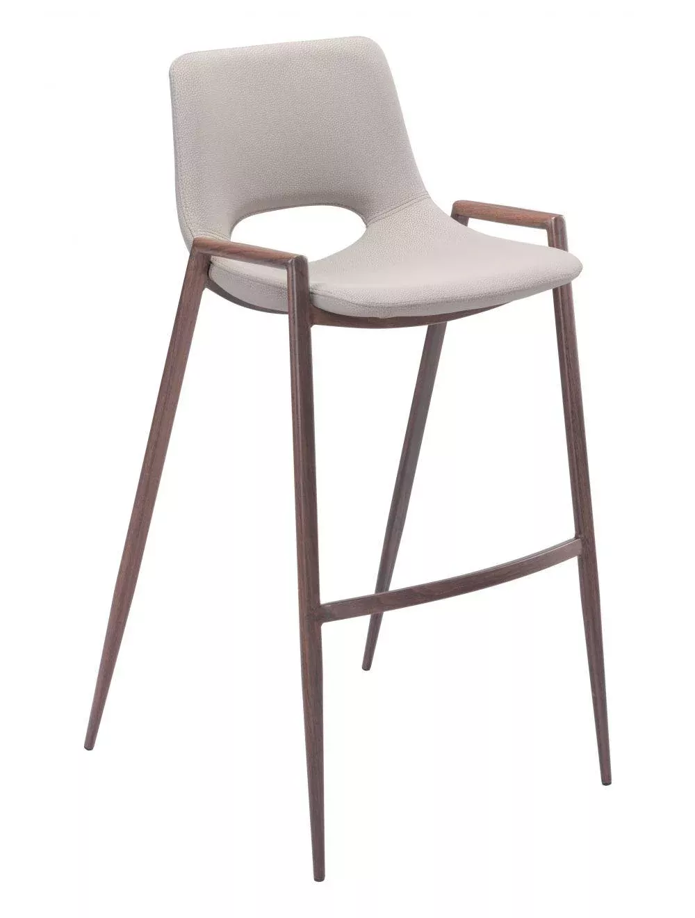 Desi Bar Chair (Set of 2) Beige & Walnut