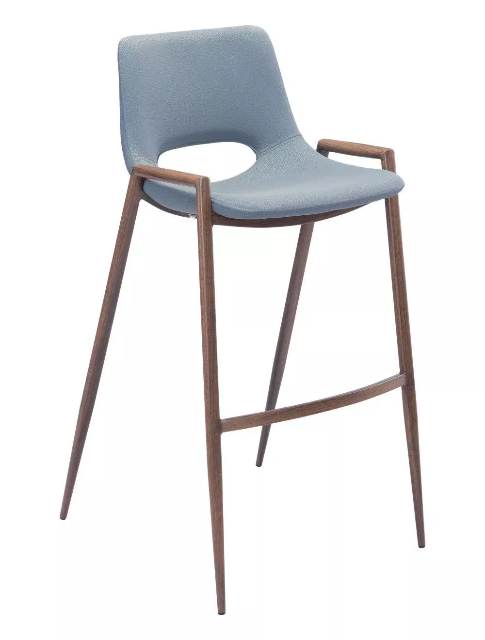 Desi Bar Chair (Set of 2) Gray & Walnut