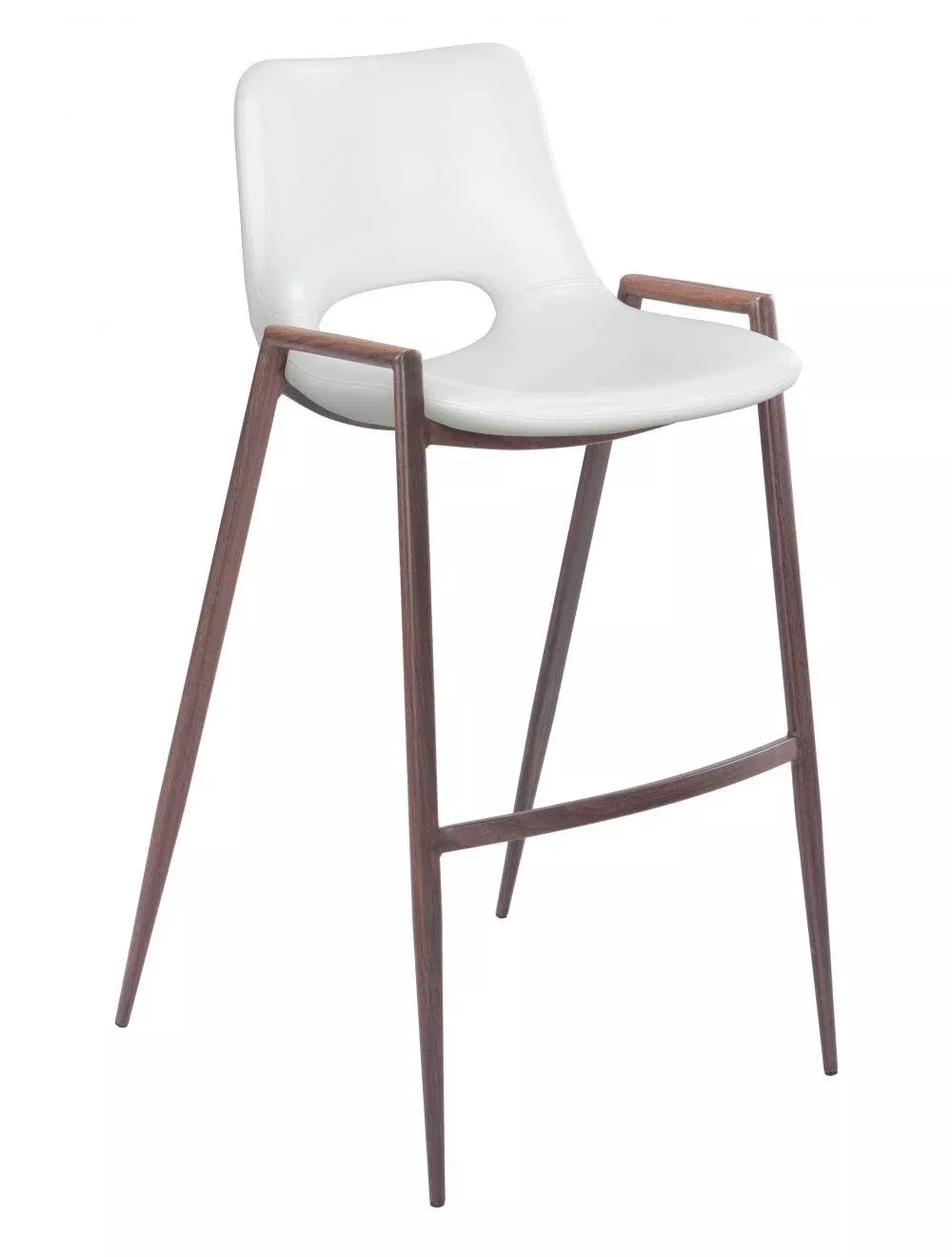 Desi Bar Chair (Set of 2) White & Walnut