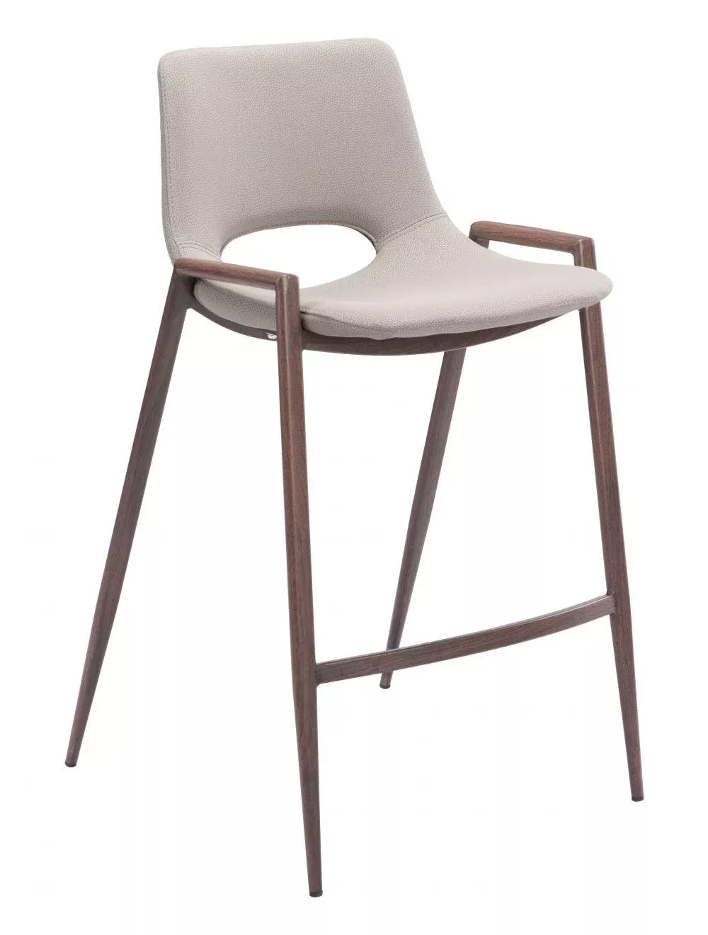 Desi Counter Chair (Set of 2) Beige & Walnut