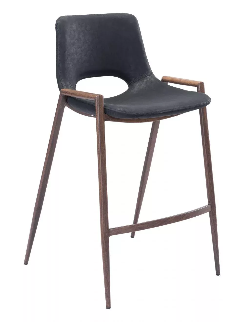 Desi Counter Chair (Set of 2) Black & Walnut