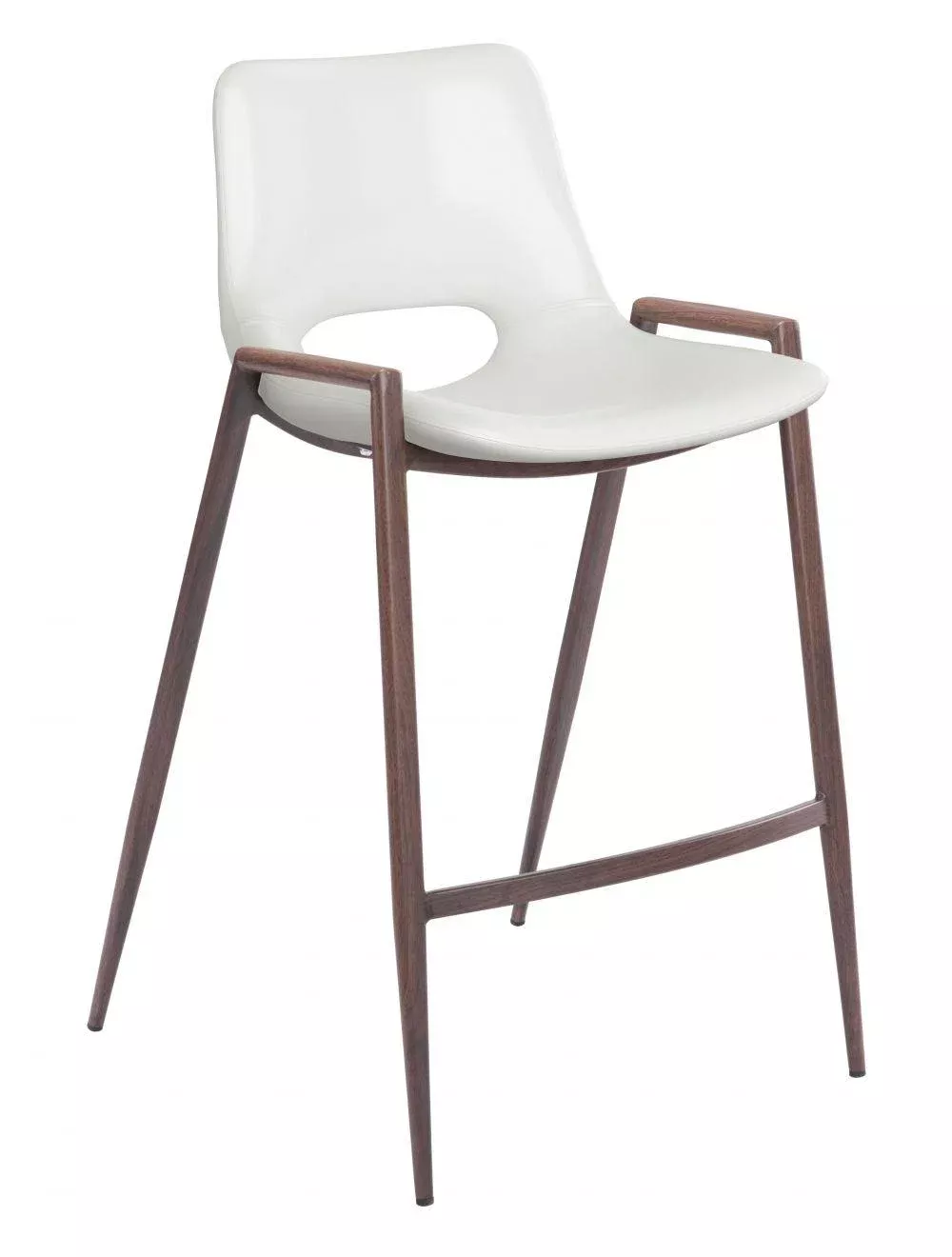 Desi Counter Chair (Set of 2) White & Walnut