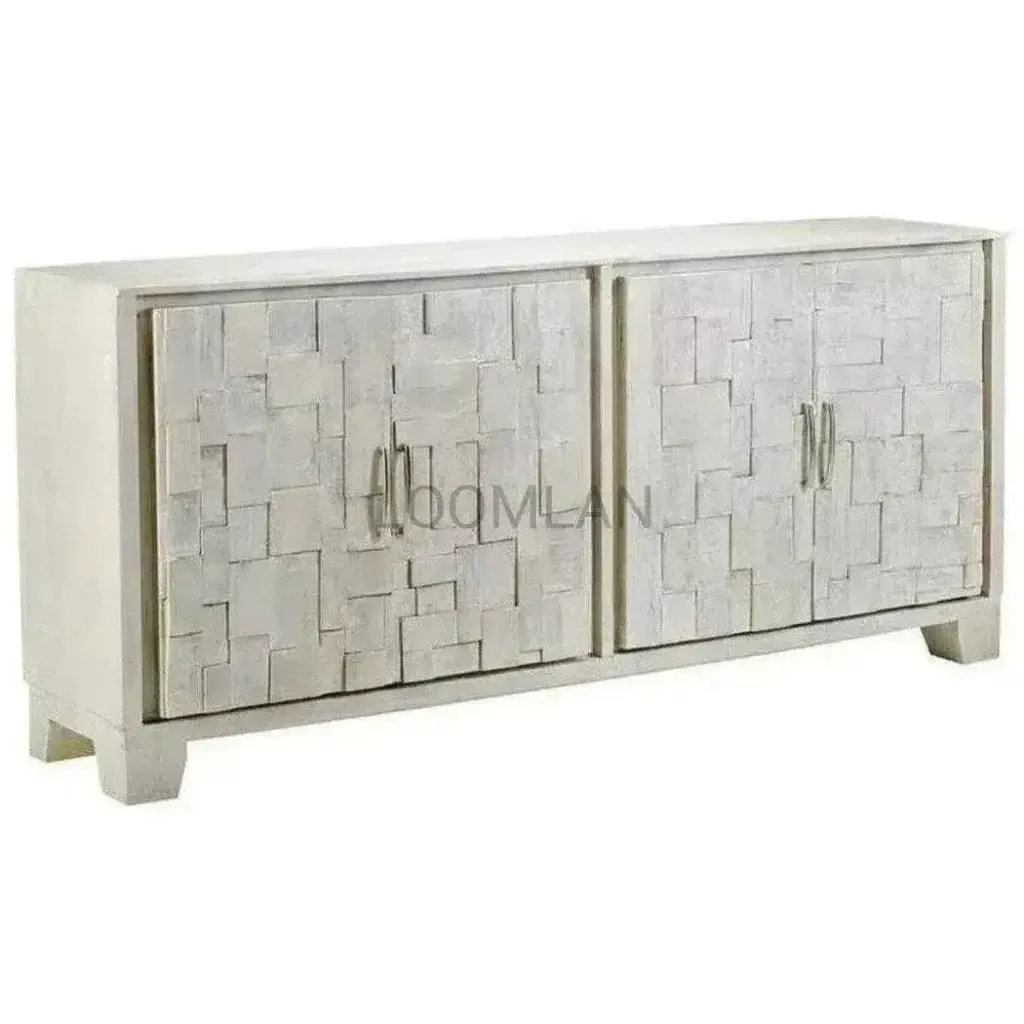 Dralena White Washed Wood Sideboard