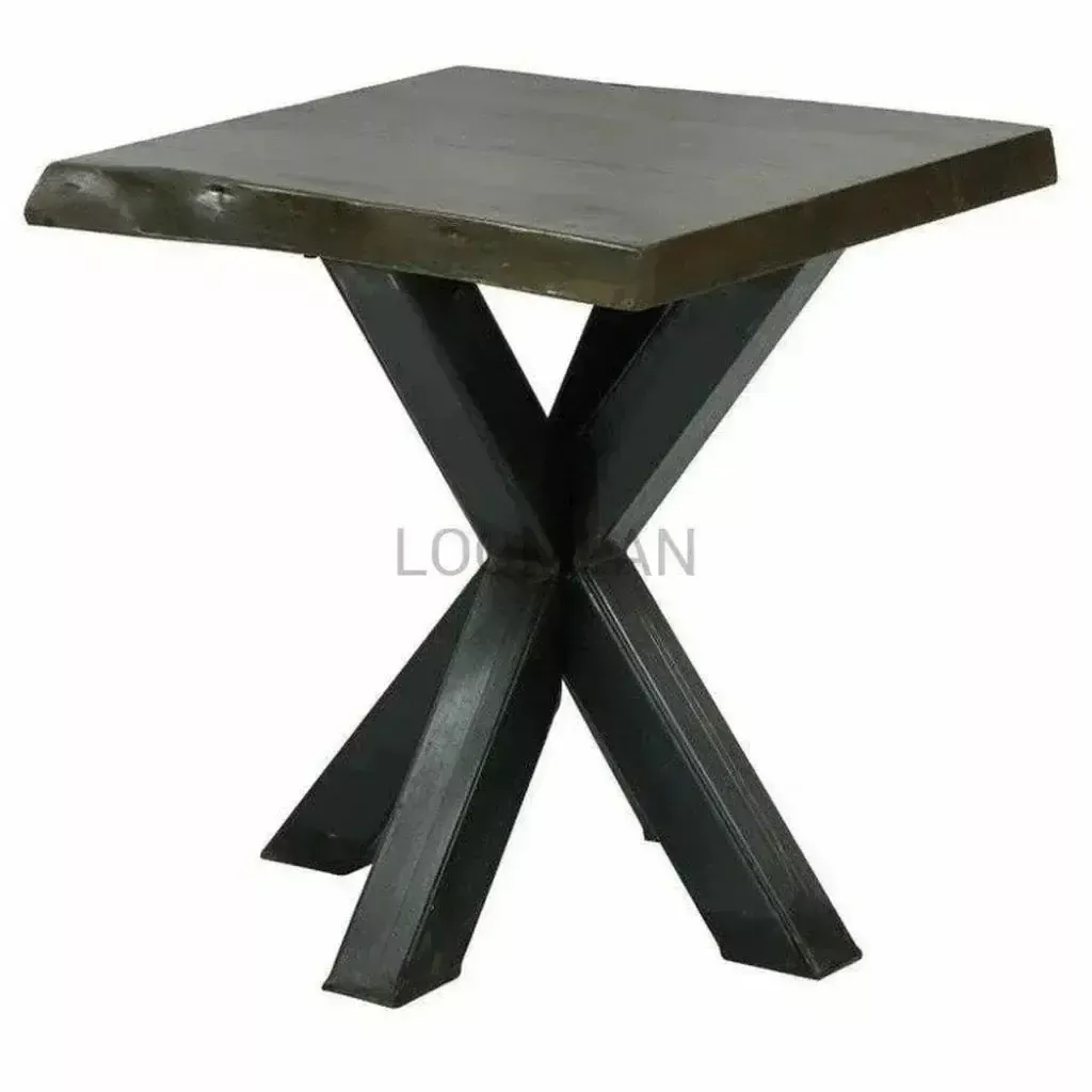 Drevala Wood Black Square Side Table