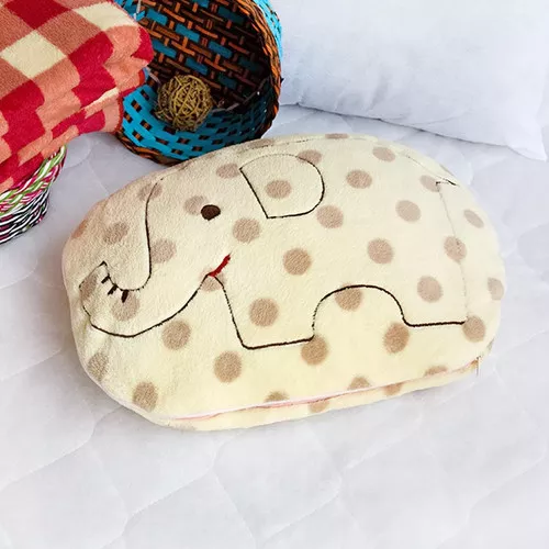 [Elephant] Coral Fleece Throw Blanket Pillow Cushion / Travel Pillow Blanket