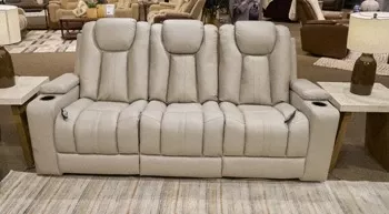 Elevate Edges Reclining Sofa with Drop Down Table