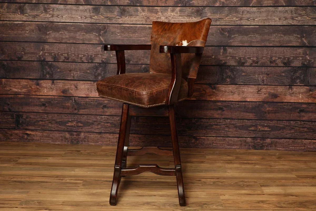 Fargo Leather Swivel Barstool
