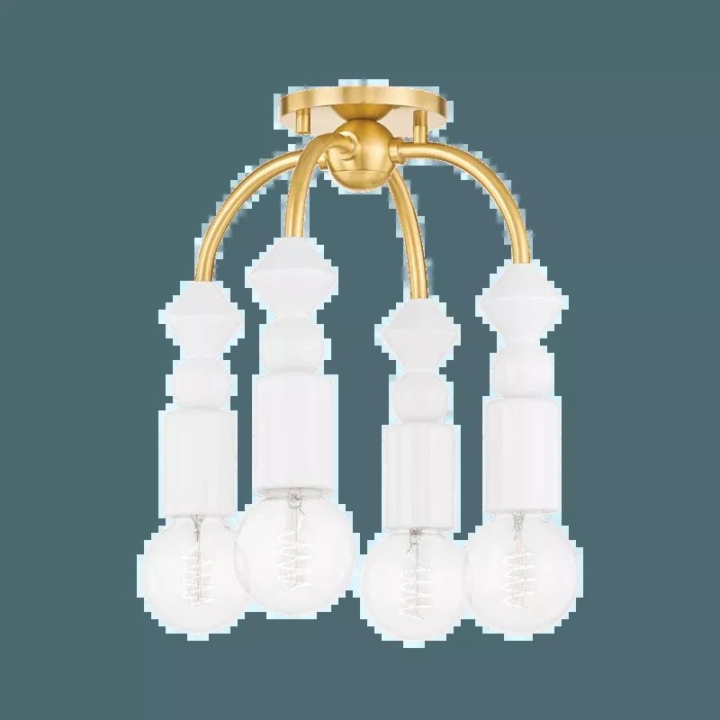 Flora 4 Light Semi Flush Mount
