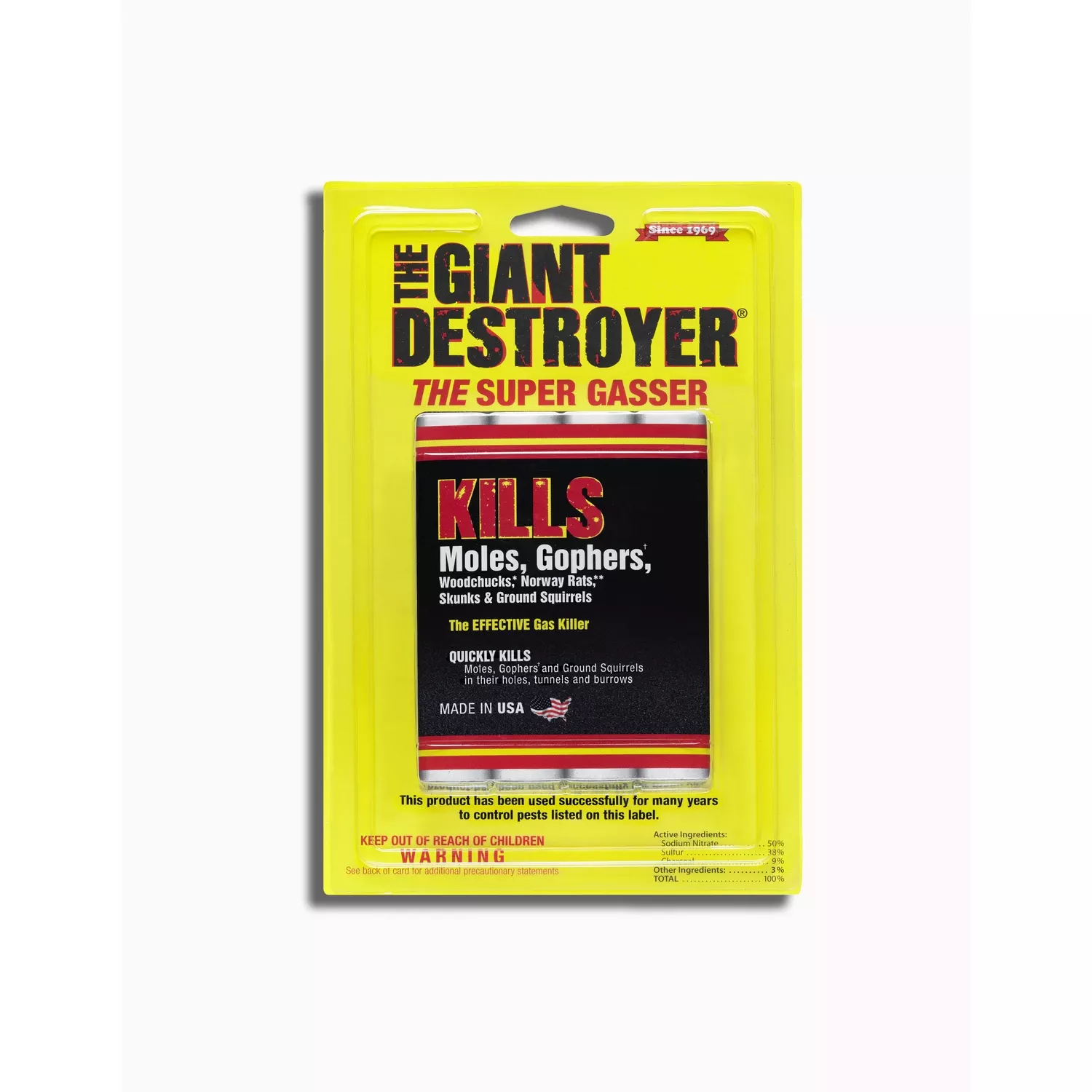 The Giant Destroyer 4-pack Gas Cartridges Mole & Gopher Killer