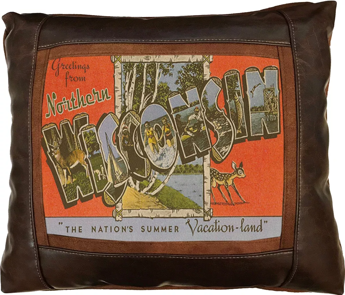 Greetings From Northern Wisconsin Frame Pillow by Sweetwater