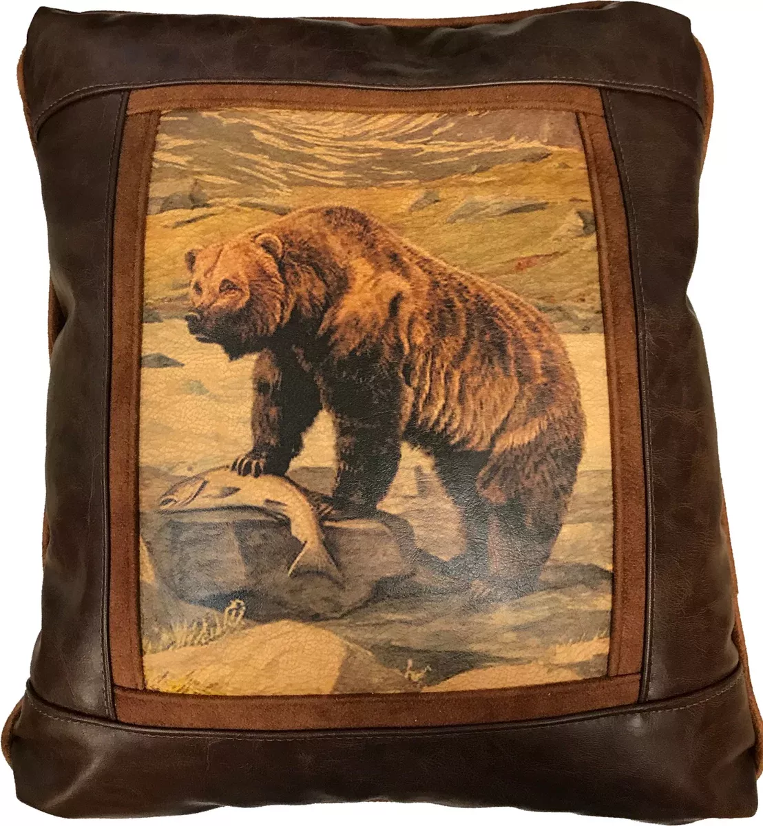 Grizzly Bear Frame Pillow by Sweetwater