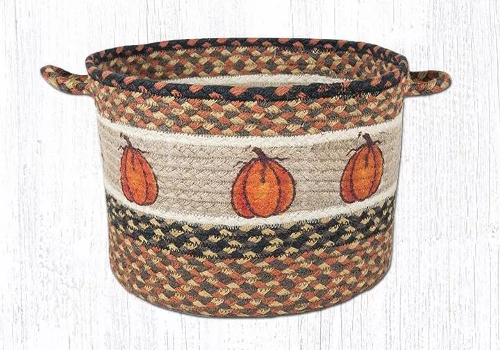 Harvest Pumpkin Braided Jute Utility Baskets