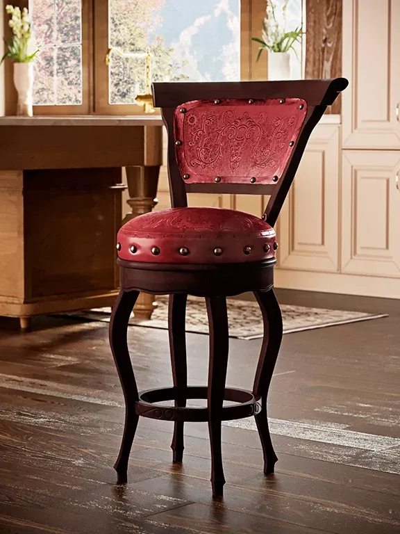 Heritage Red Barstool with Back Set of 2
