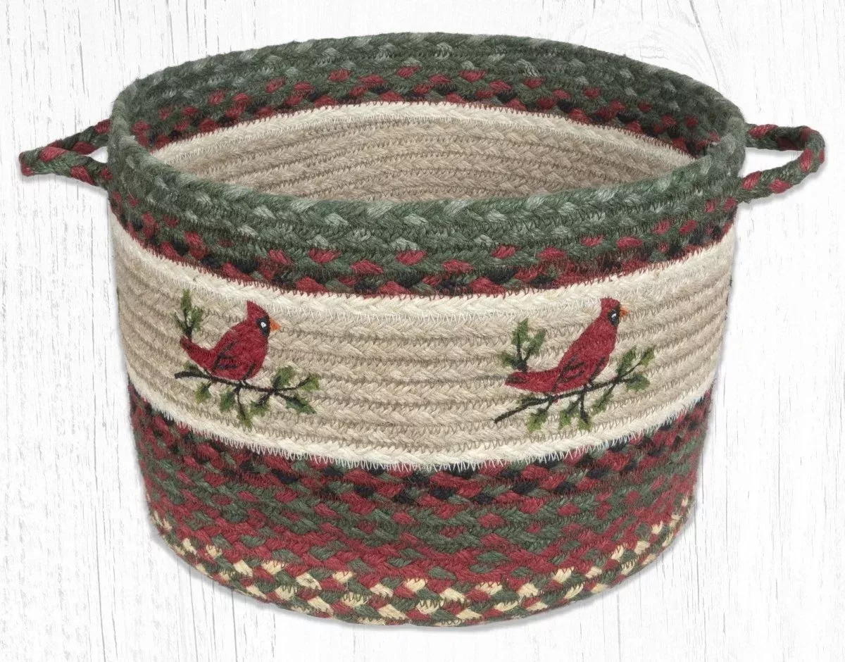 Holly Cardinal Braided Jute Basket