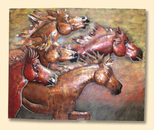Horse Stampede Metal Art