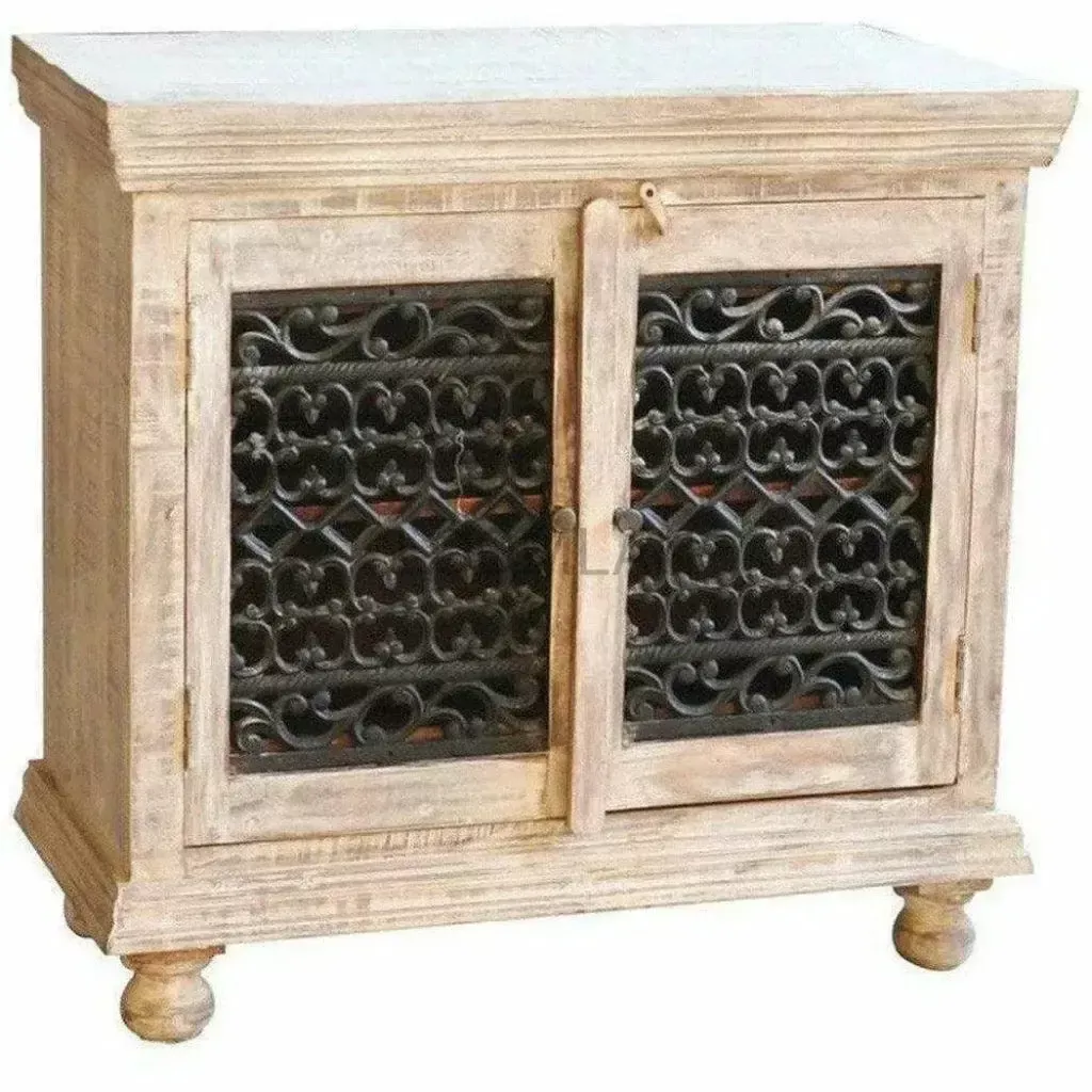 Jartha Iron Lace Doors Accent Cabinet