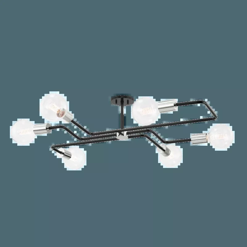Jena 6 Light Semi Flush Mount Polished Nickel Small