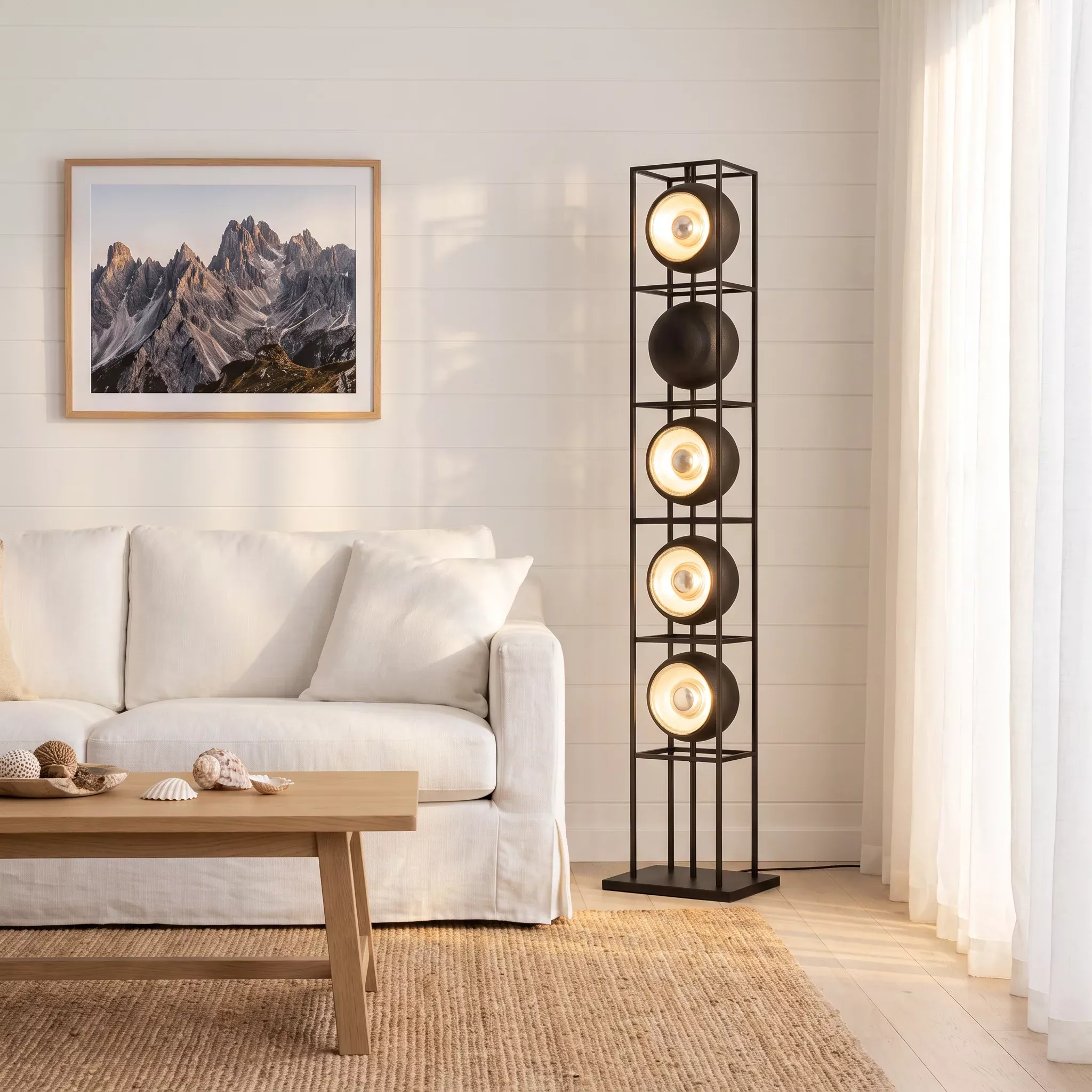 Kioloa Floor Lamp – Bauhaus Dual LED Sphere Modern Floor Lamp