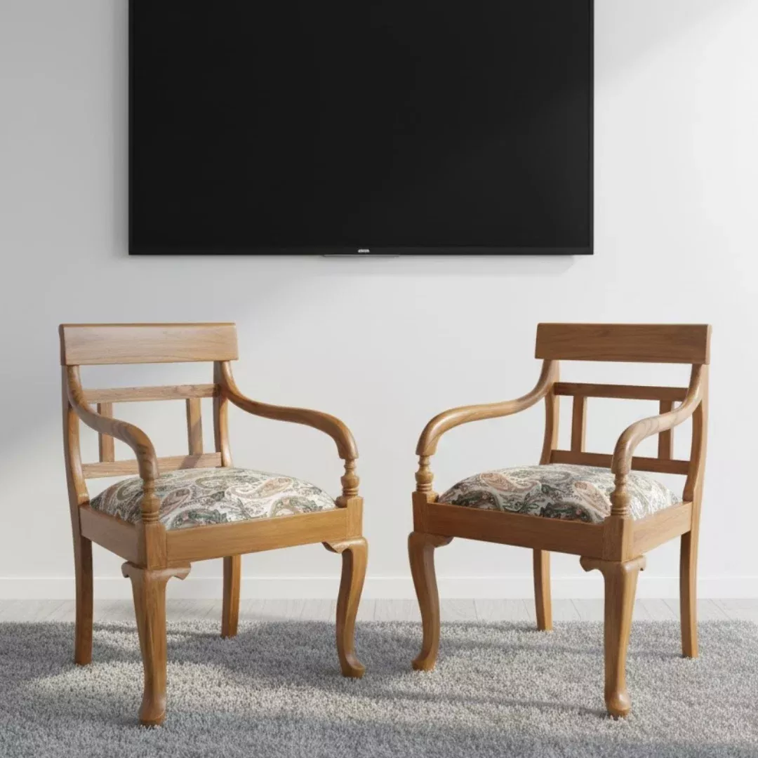 Kyoto Teak Wood Arm Chair (Teak)