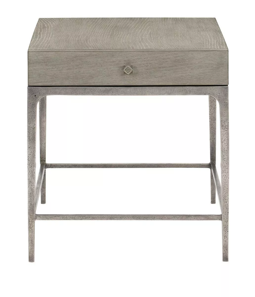 Linea Side Table Stainless Gray Rectangle