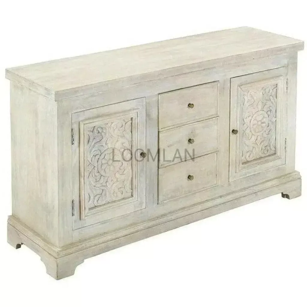 Loristra Hand Carved White Sideboard