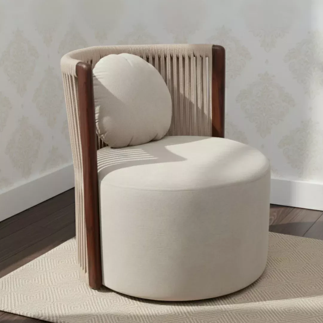 Lubin Teak Wood Bedroom chair (Brown)