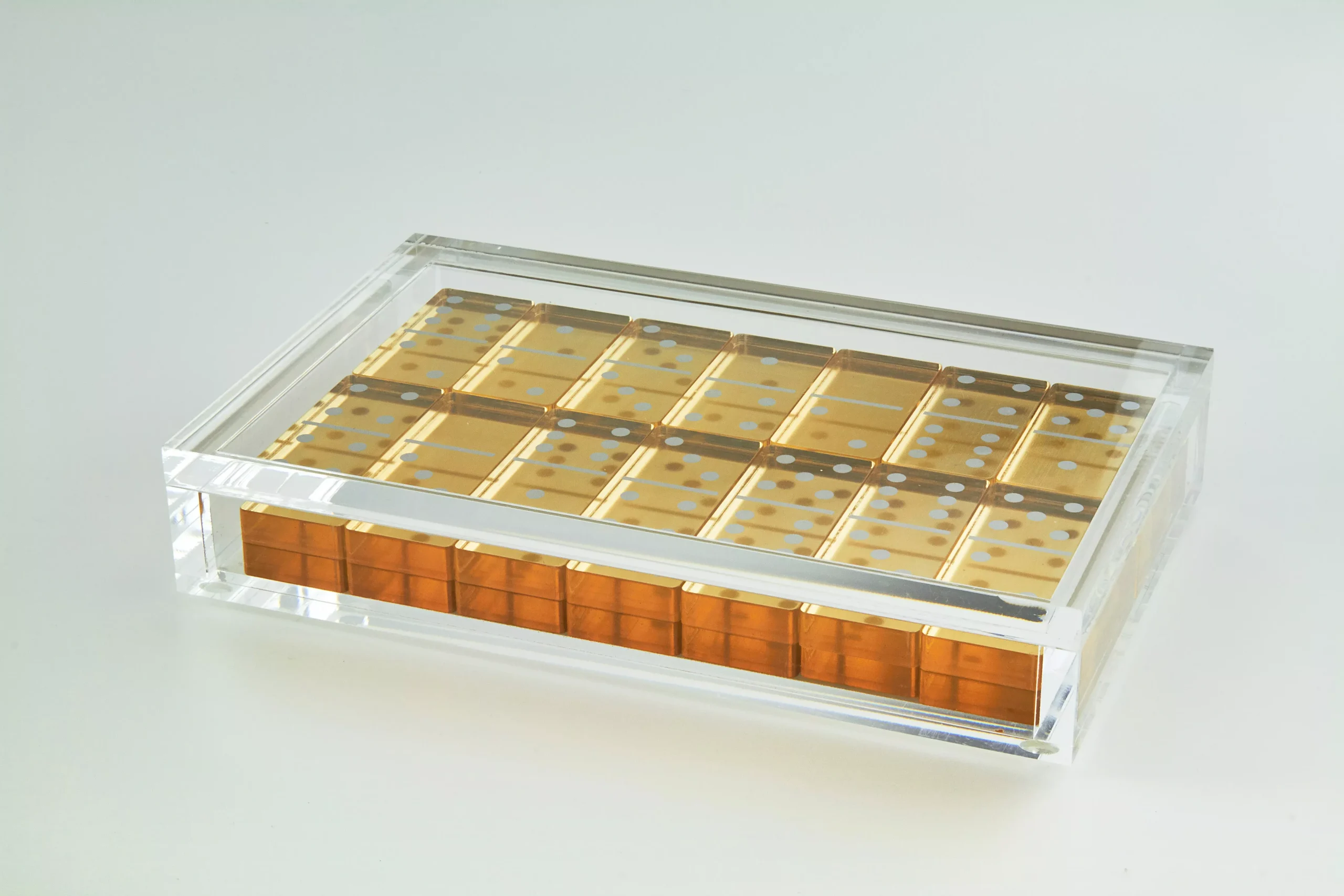 Lucite Gold Domino Set