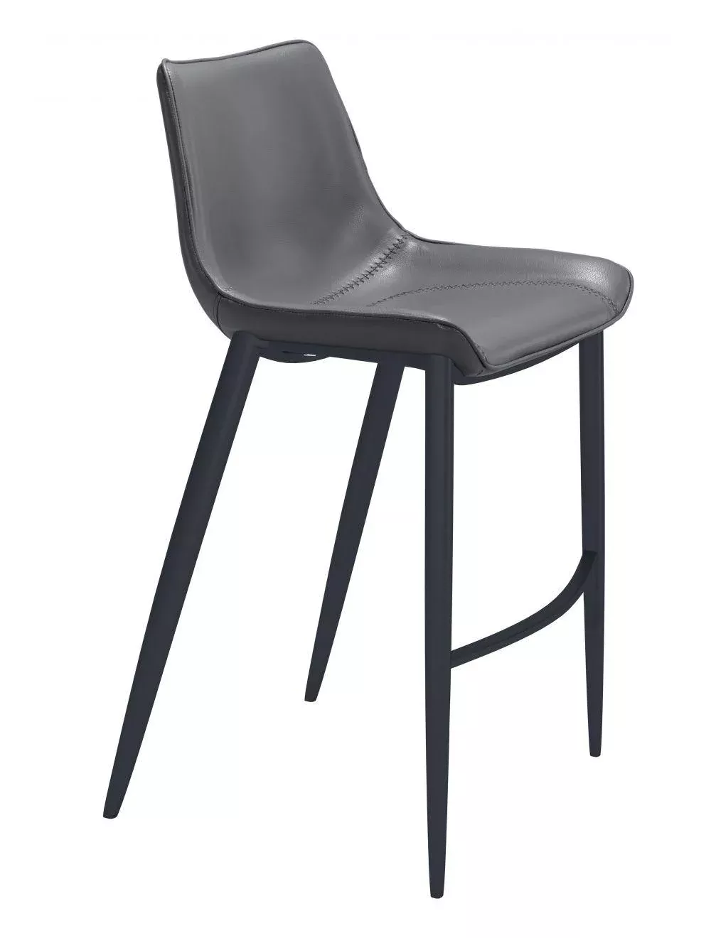 Magnus Bar Chair (Set of 2) Dark Gray & Black