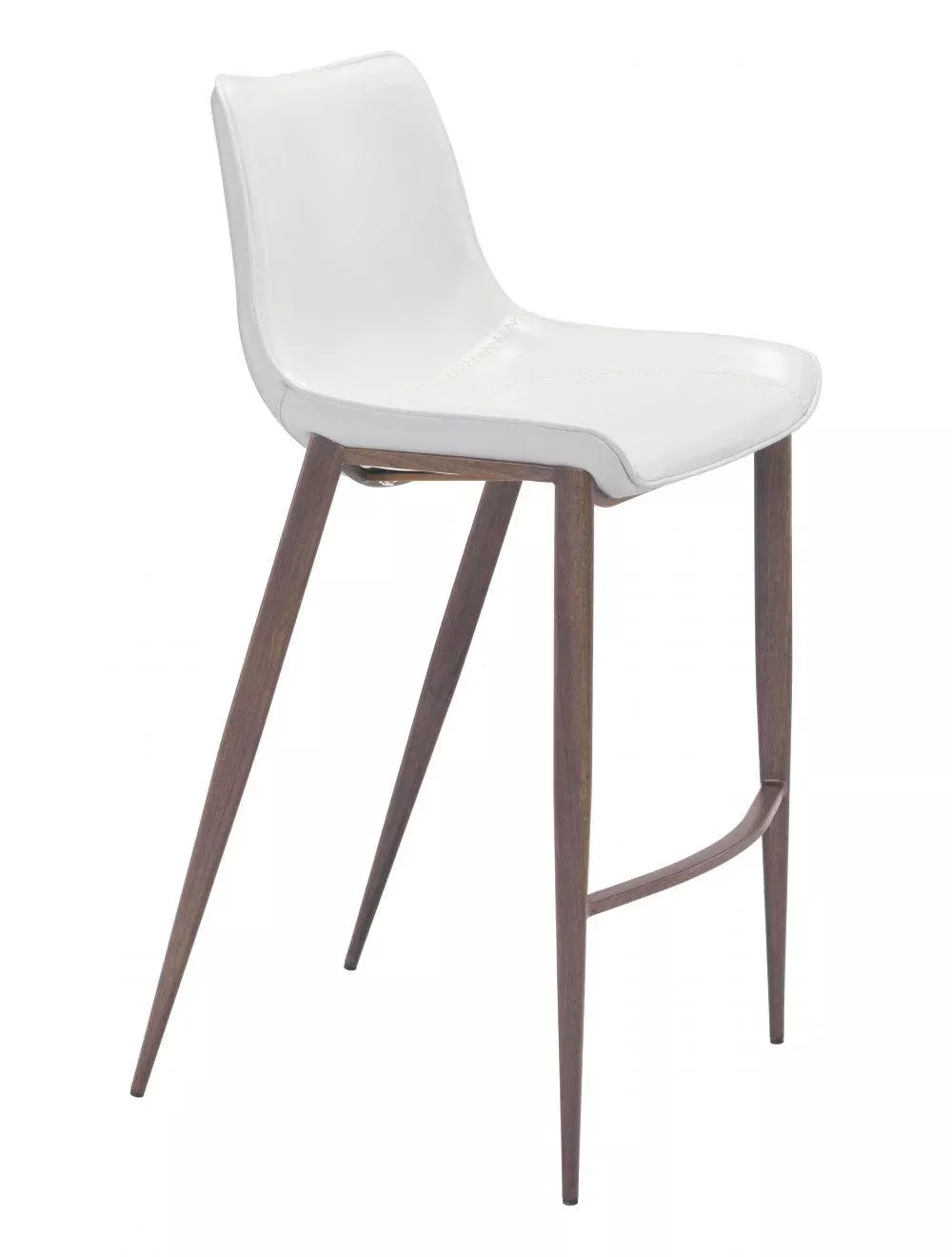 Magnus Bar Chair (Set of 2) White & Walnut