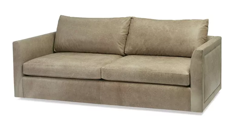 Massoud Berkshire Smoke Leather Sofa