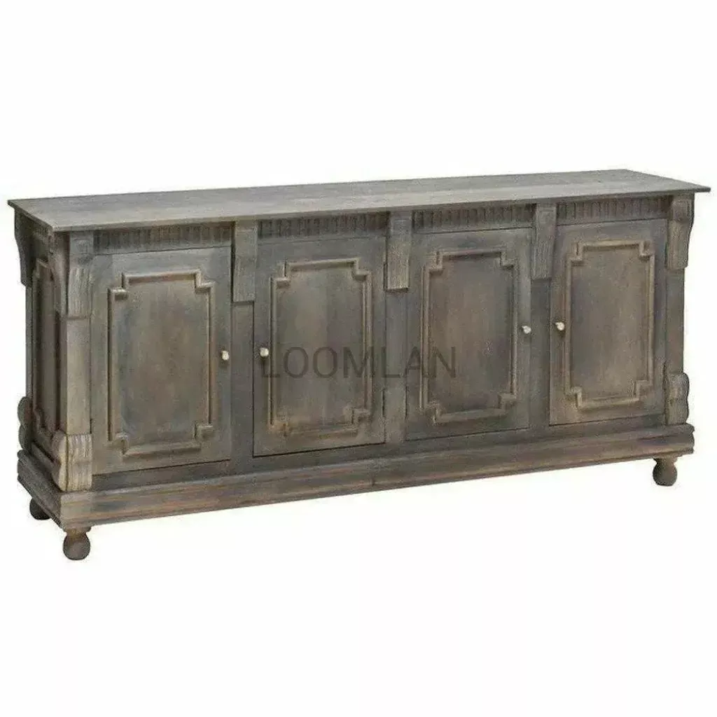 Melveryn Hand Carved Four Doors Sideboard