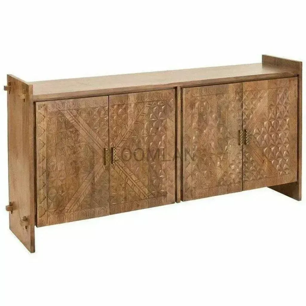Navira Carved Wooden Two Doors Credenza