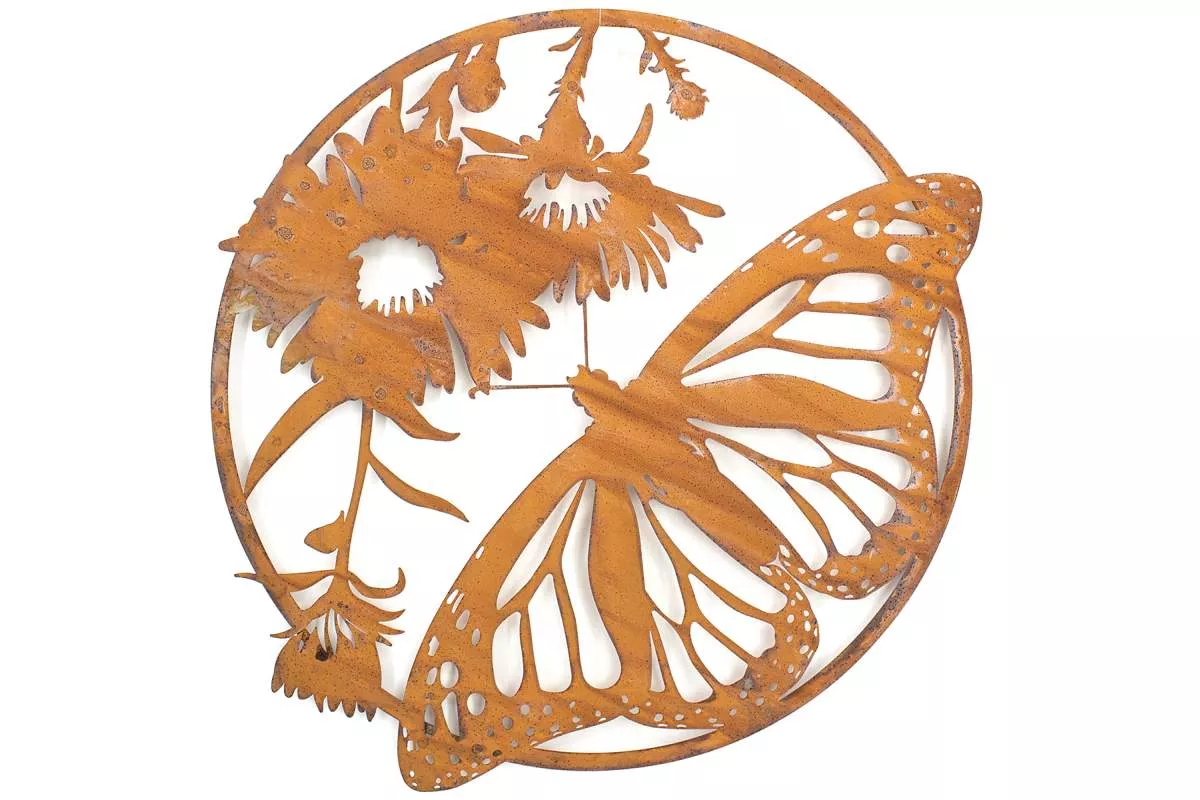 Oval Frame Brown Butterfly and Flower 27″ 60x68cm/24×27”