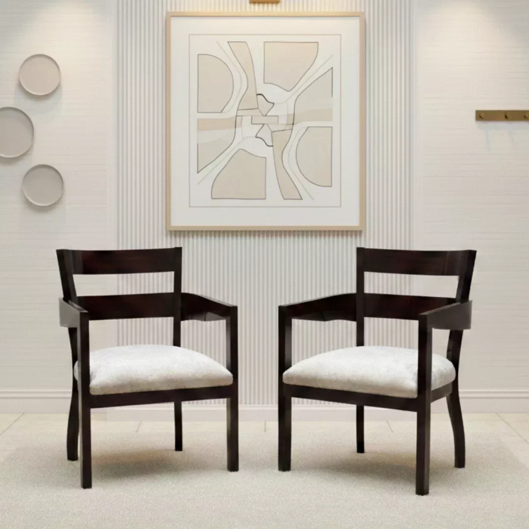 Projakto Teak Wood Living Room Chairs (Brown)