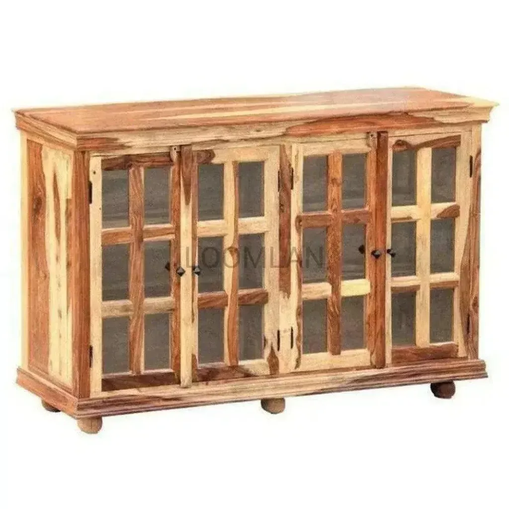 Raven Glass Doors Wooden Sideboard