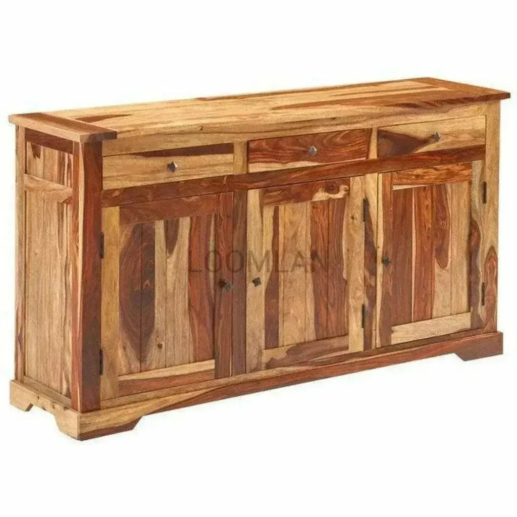 Raven Three Drawers Wood Sideboard