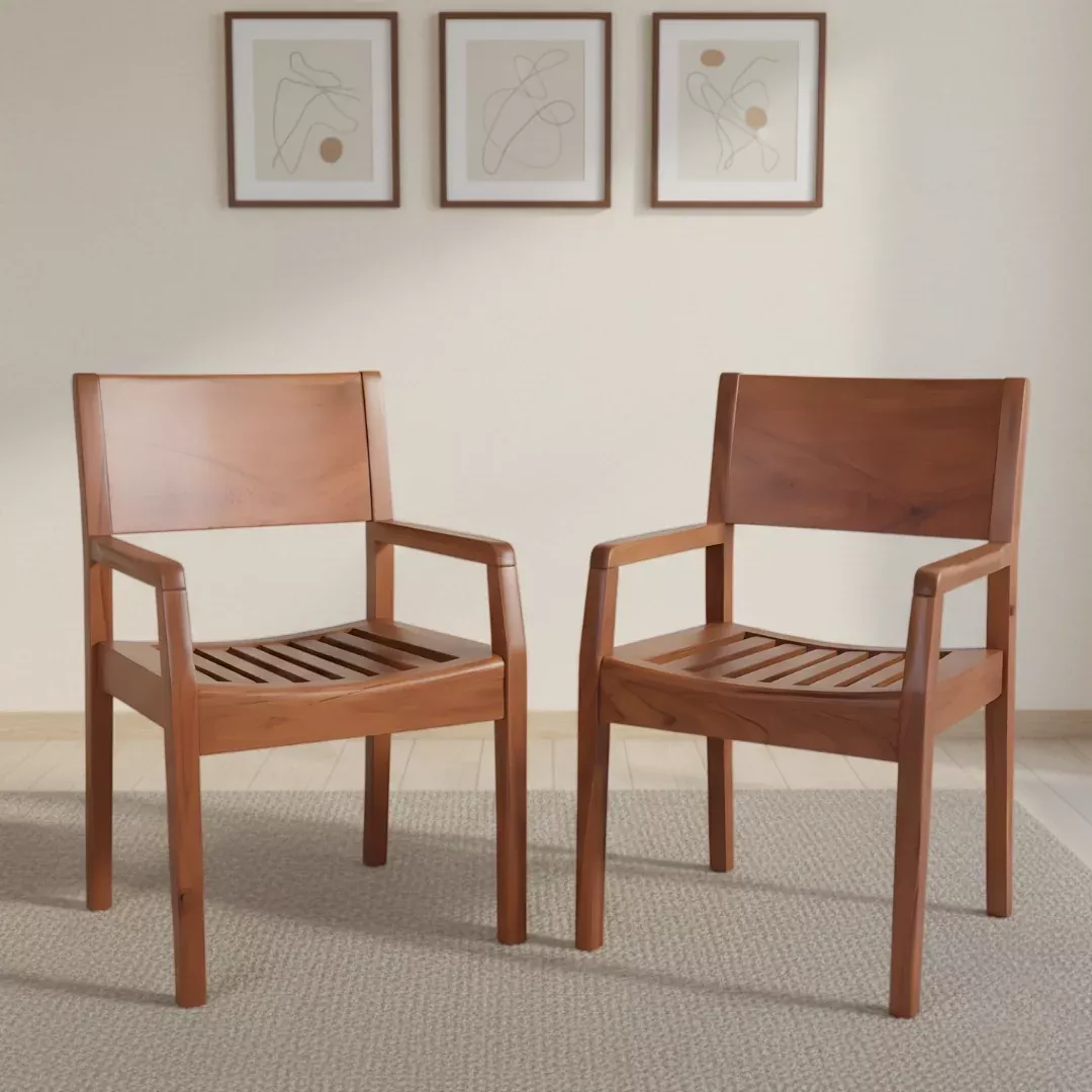 Raviso Teak Wood Bedroom Chairs (Teak)