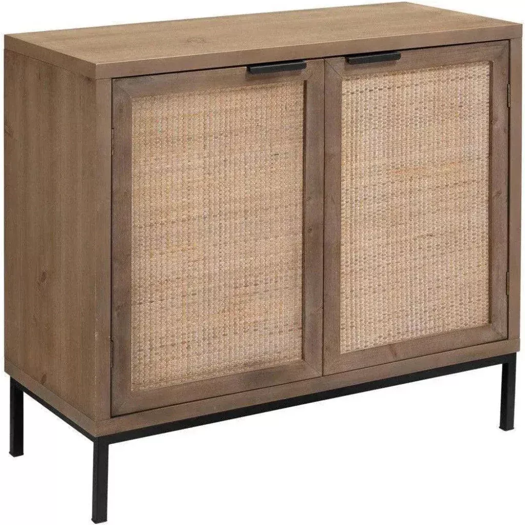 Reed Rattan Two Doors Accent Cabinet
