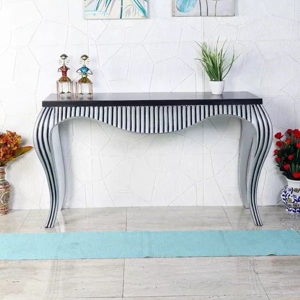 Regat Solid Wood Console Table (Silver Brown)