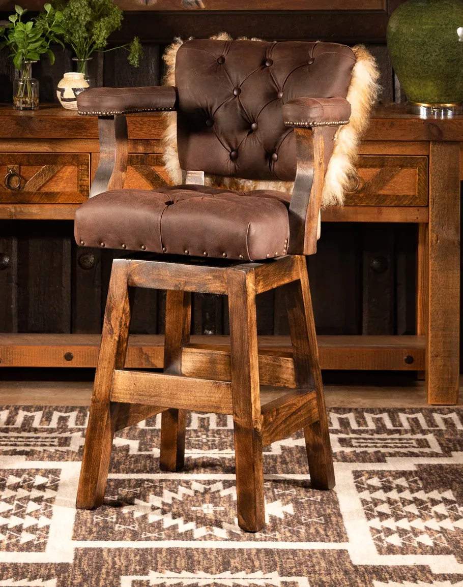 Renegade Tibetan Leather Barstool