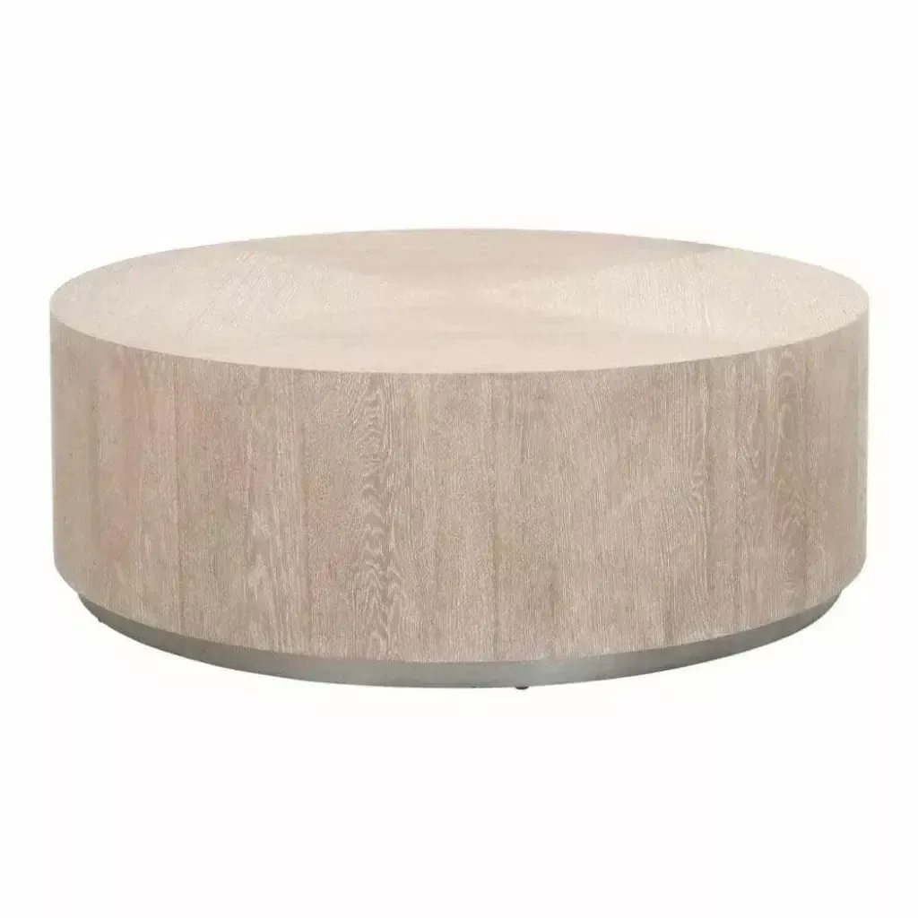 Roto 42.5" Large Round Natural Oak and Coffee Table
