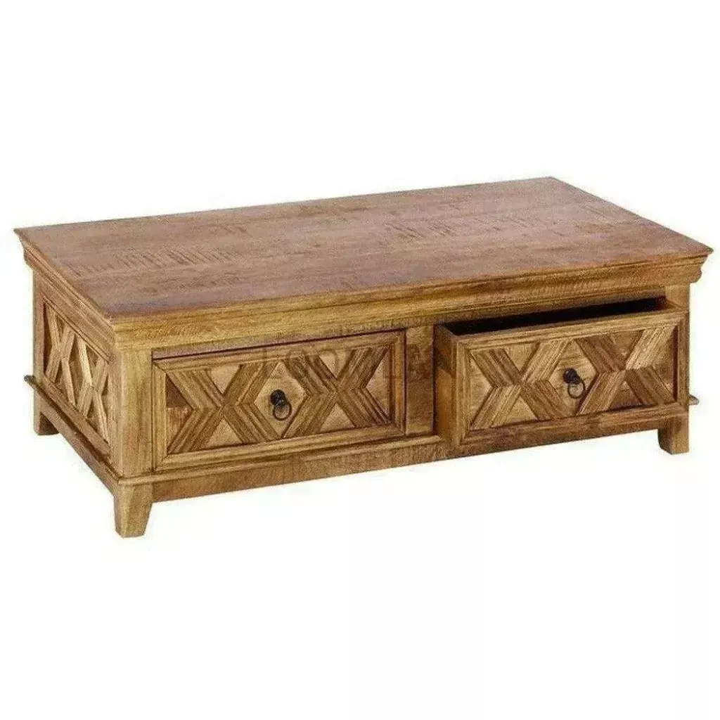 Rustic X Rectangular Coffee Table