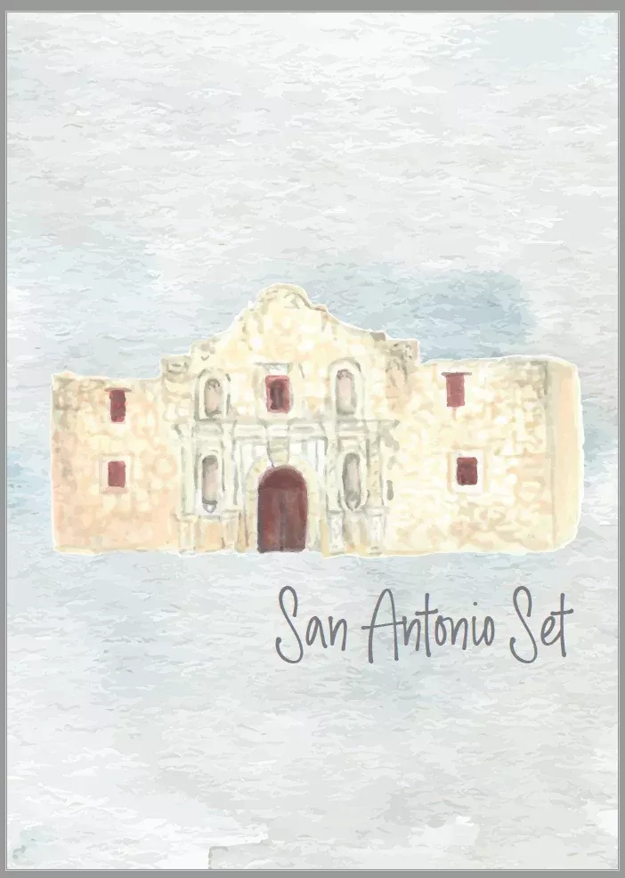 San Antonio Watercolor Playing Cards
