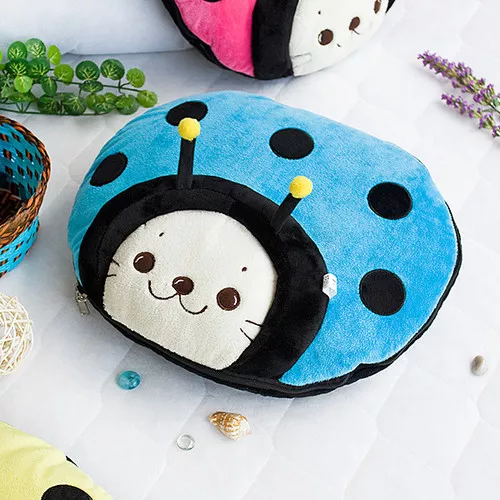 [Sirotan - Ladybug Blue] Blanket Pillow Cushion / Travel Pillow Blanket