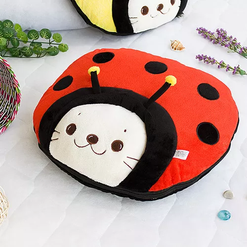 [Sirotan - Ladybug Red] Blanket Pillow Cushion / Travel Pillow Blanket