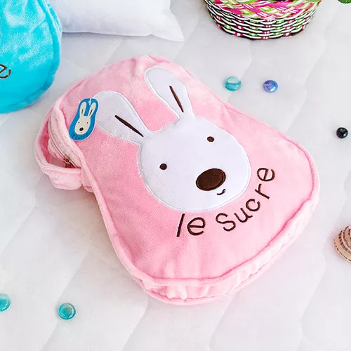 [Sugar Rabbit - Pink] Throw Blanket Pillow Cushion / Travel Pillow Blanket